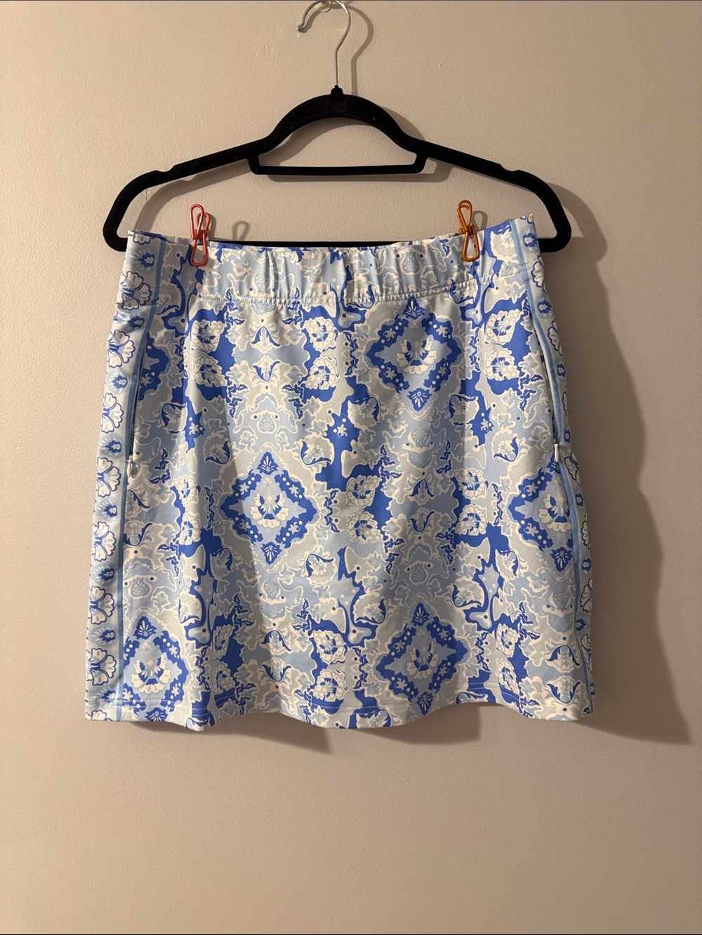 Gretchen Scott Designs Blue & White Skort with Tile Motif